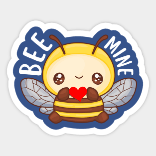 Valentine Bee Mine Cute Kawaii Bee Lover Gift for Couple Sticker